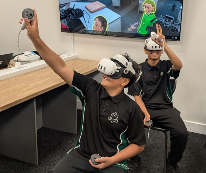 Students using VR headset